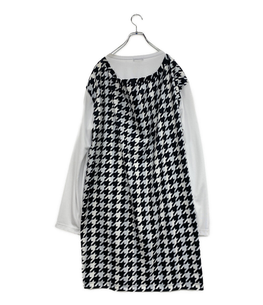 コムデギャルソンオムプリュス 千鳥柄ドッキングロングカットソー 21AW メンズ SIZE XL COMME des GARCONS HOMME PLUS