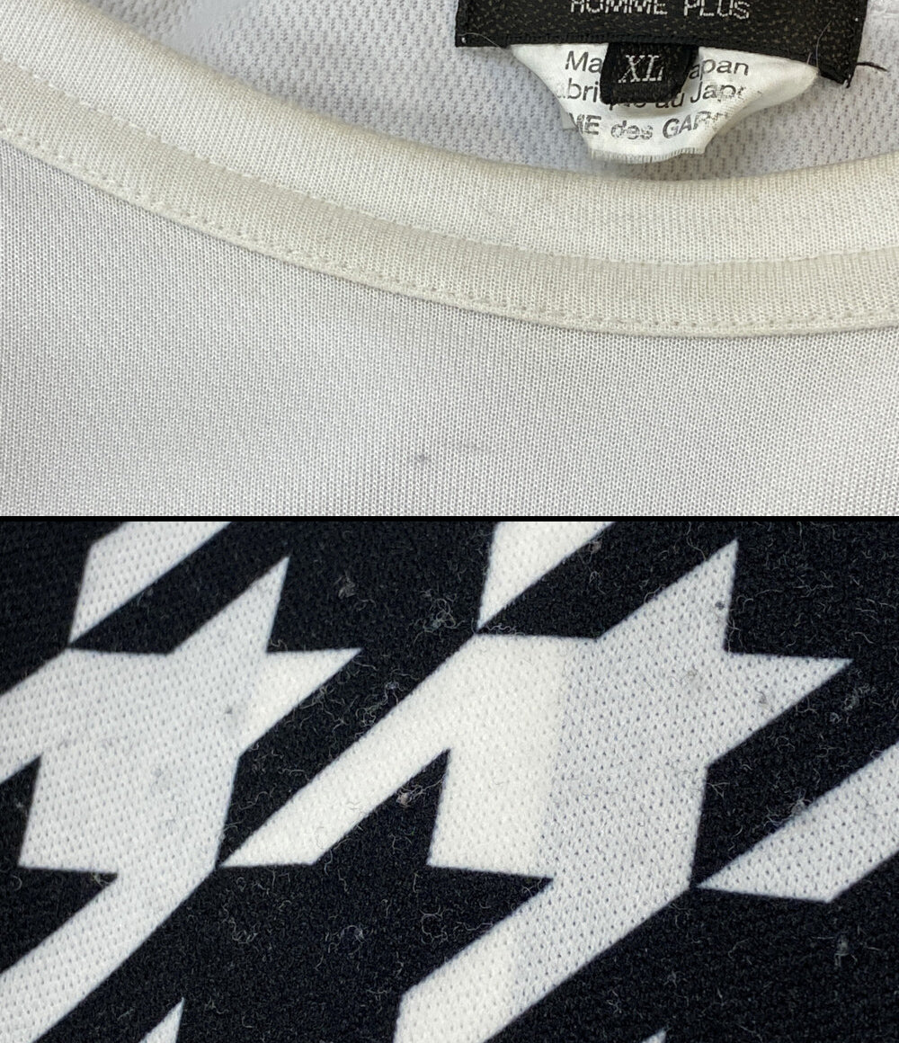 コムデギャルソンオムプリュス 千鳥柄ドッキングロングカットソー 21AW メンズ SIZE XL COMME des GARCONS HOMME PLUS