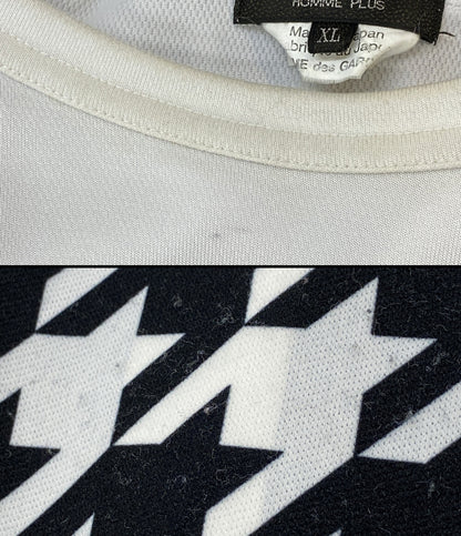 コムデギャルソンオムプリュス 千鳥柄ドッキングロングカットソー 21AW メンズ SIZE XL COMME des GARCONS HOMME PLUS