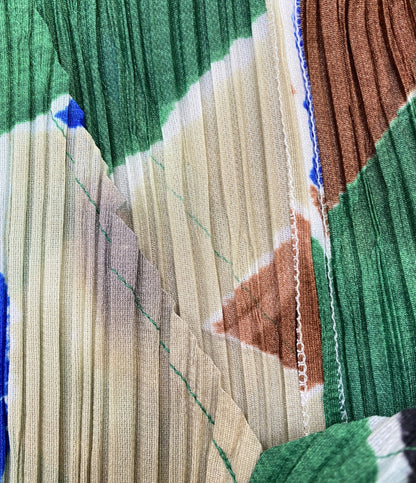 PLEATS PLEASE ジオメトリックノースリーブワンピース 15ss PP51-JH642 レディース SIZE 3 プリーツプリーズ