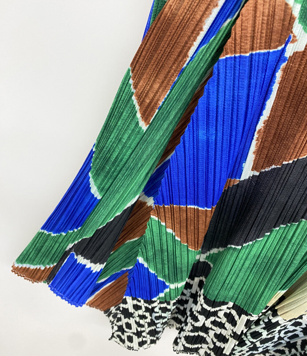 PLEATS PLEASE ジオメトリックノースリーブワンピース 15ss PP51-JH642 レディース SIZE 3 プリーツプリーズ