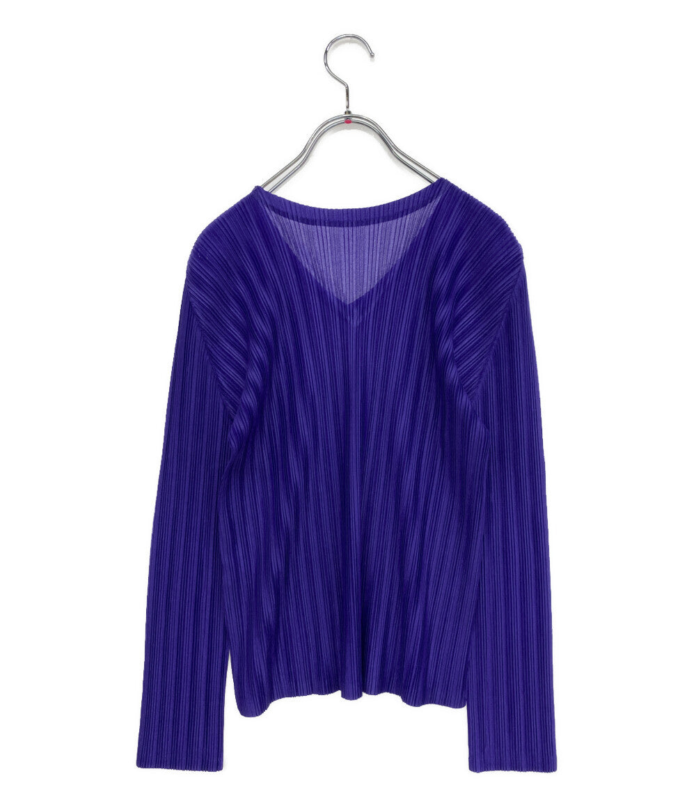 プリーツプリーズ Vネックロングカットソー　パープル レディース SIZE 03 PLEATS PLEASE ISSEY MIYAKE