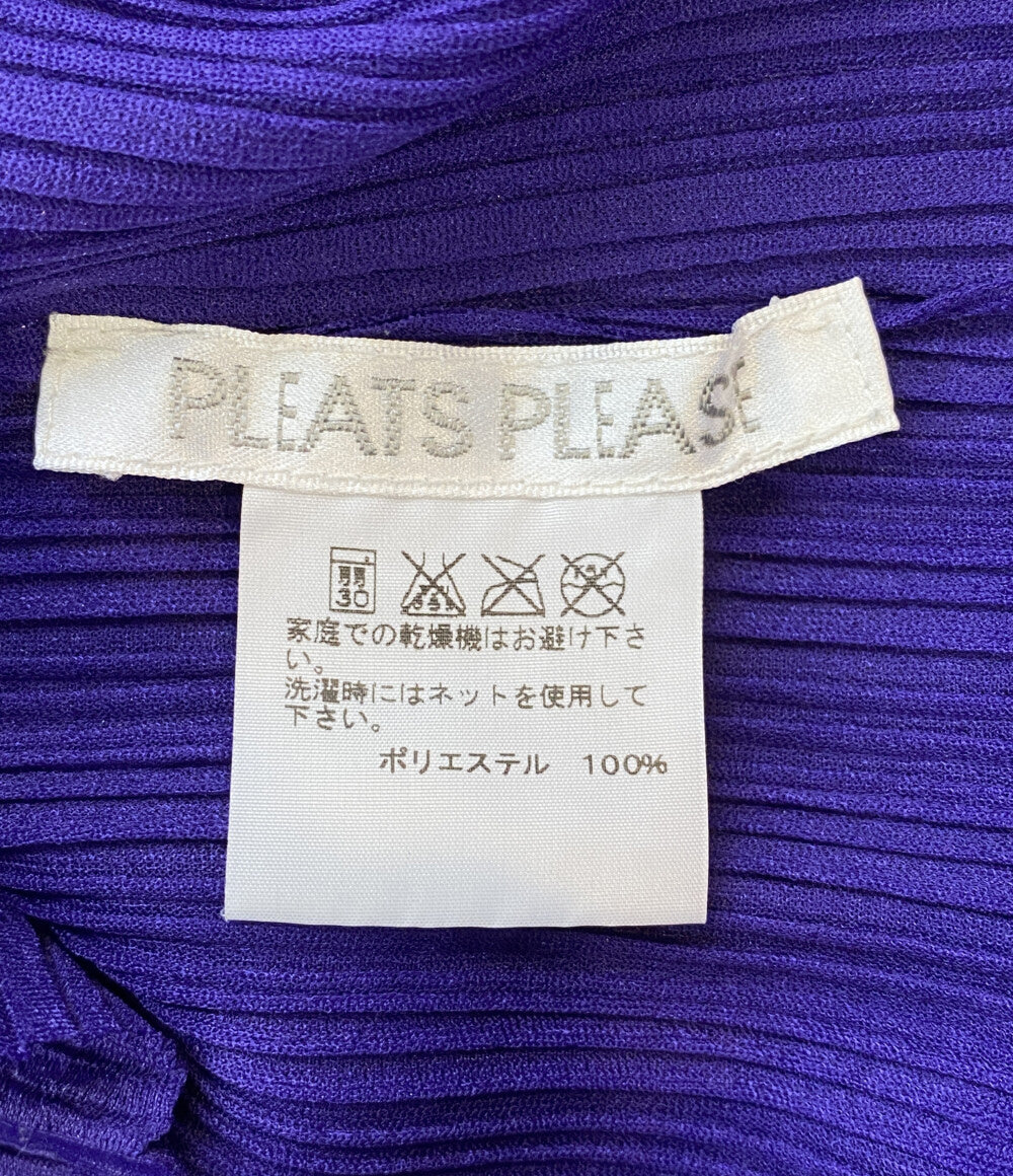 プリーツプリーズ Vネックロングカットソー　パープル レディース SIZE 03 PLEATS PLEASE ISSEY MIYAKE