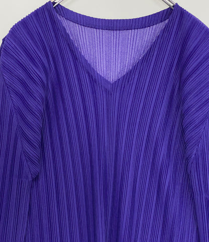 プリーツプリーズ Vネックロングカットソー　パープル レディース SIZE 03 PLEATS PLEASE ISSEY MIYAKE