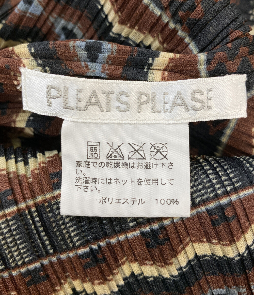 PLEATS PLEASE 総柄プリーツカットソー 12SS レディース SIZE 3