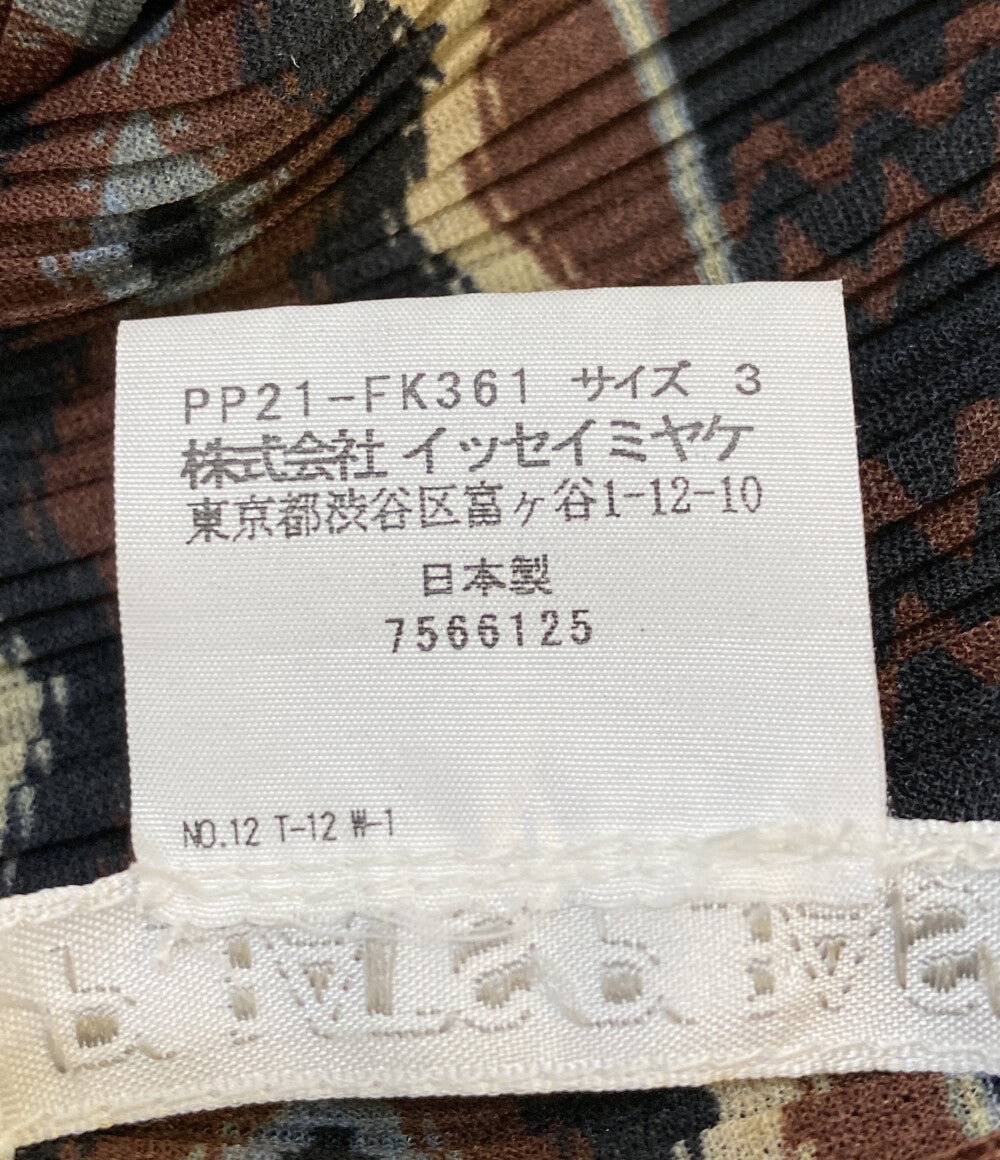PLEATS PLEASE 総柄プリーツカットソー 12SS レディース SIZE 3