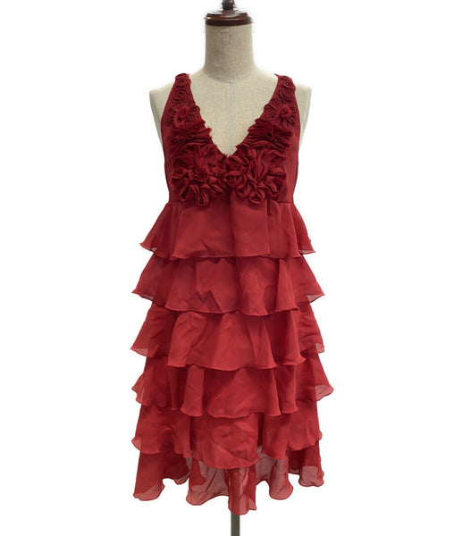 アレキサンダーマックイーン ドレス フリルワンピース レッド ローズ