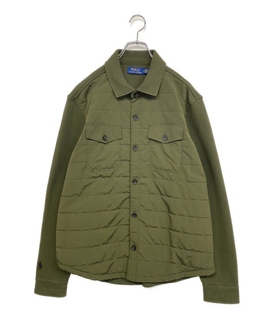 ラルフローレン 美品 シャツジャケット キルティング ニット切替 オリーブ メンズ SIZE L RALPH LAUREN