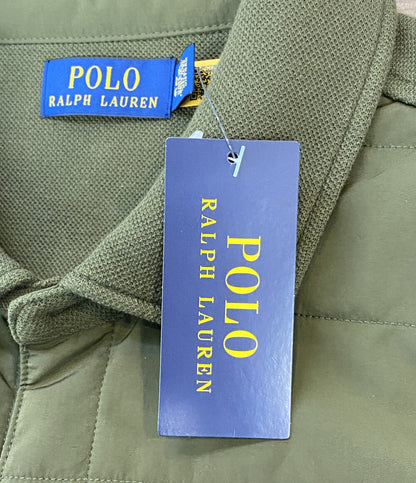 美品 RALPH LAUREN シャツジャケット キルティング ニット切替 オリーブ メンズ SIZE L ラルフローレン