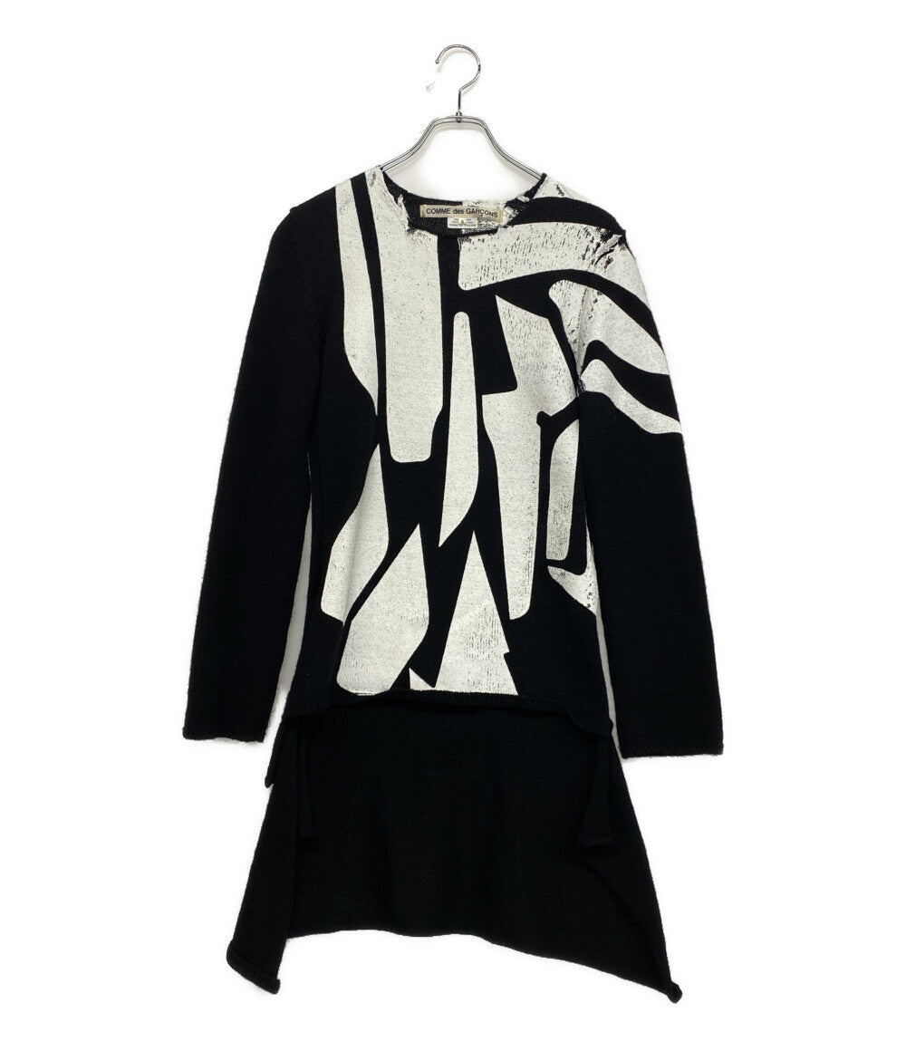 コムデギャルソン 長袖ニット ペイント加工 2022AW GJ-N009 レディース SIZE S COMME des GARCONS