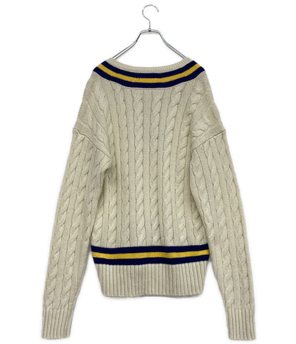 ポロ・ラルフローレン 美品 ニット エンブロイダリー コットンブレンド クリケット メンズ SIZE M POLO RALPH LAUREN