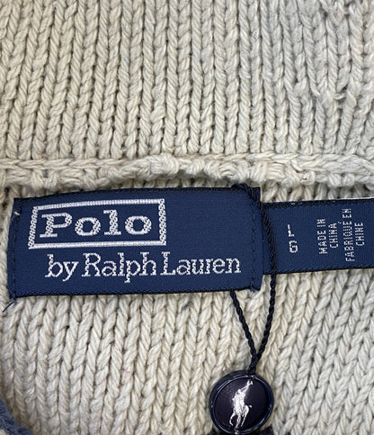 ポロ・ラルフローレン 美品 パッチワーク コットンカーディガン ナチュラル メンズ SIZE L POLO RALPH LAUREN