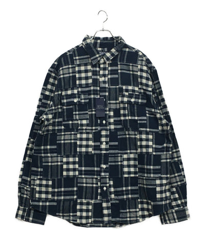 美品 RALPH LAUREN 長袖シャツ パッチワーク チェック CLASSIC FIT メンズ SIZE XXL ラルフローレン