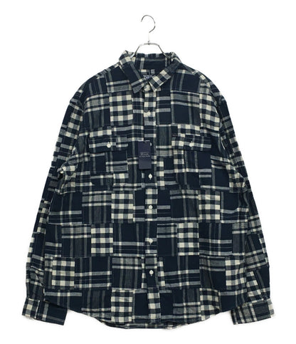 美品 RALPH LAUREN 長袖シャツ パッチワーク チェック CLASSIC FIT メンズ SIZE XXL ラルフローレン