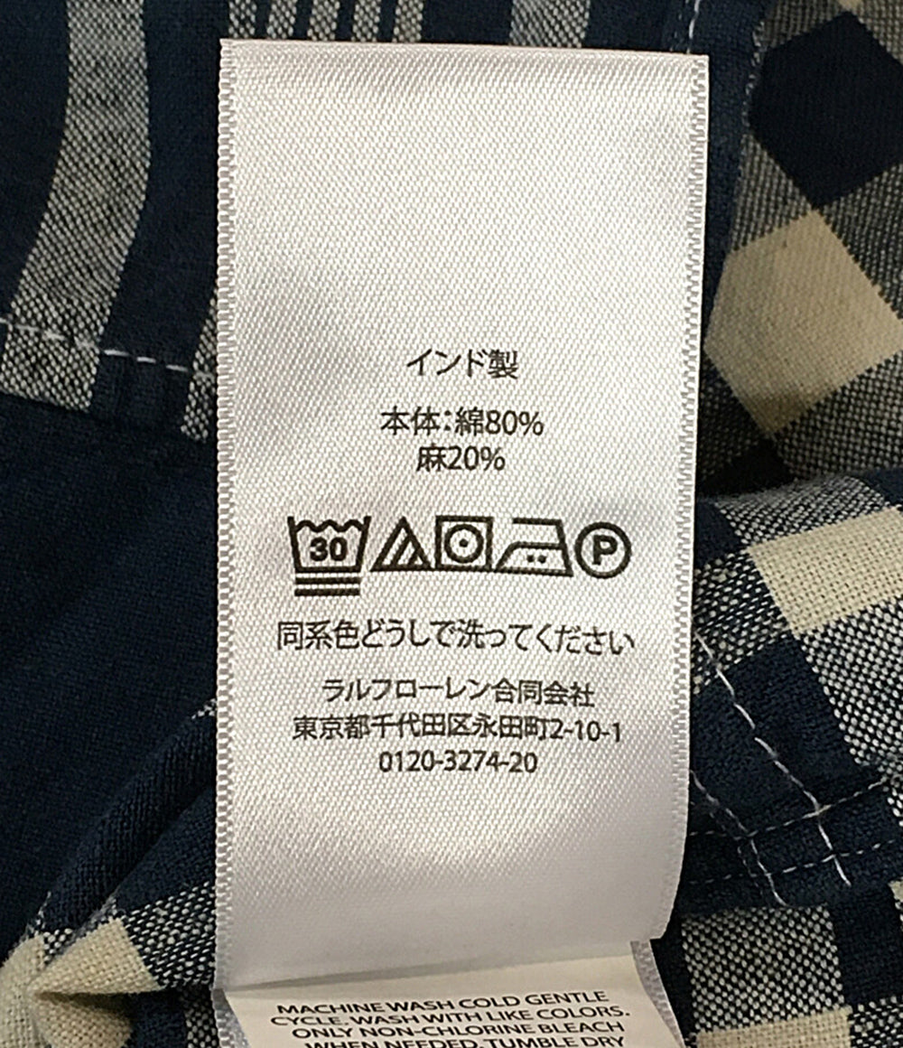 美品 RALPH LAUREN 長袖シャツ パッチワーク チェック CLASSIC FIT メンズ SIZE XXL ラルフローレン