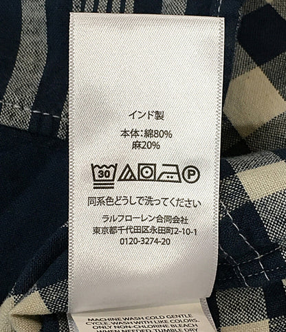 美品 RALPH LAUREN 長袖シャツ パッチワーク チェック CLASSIC FIT メンズ SIZE XXL ラルフローレン