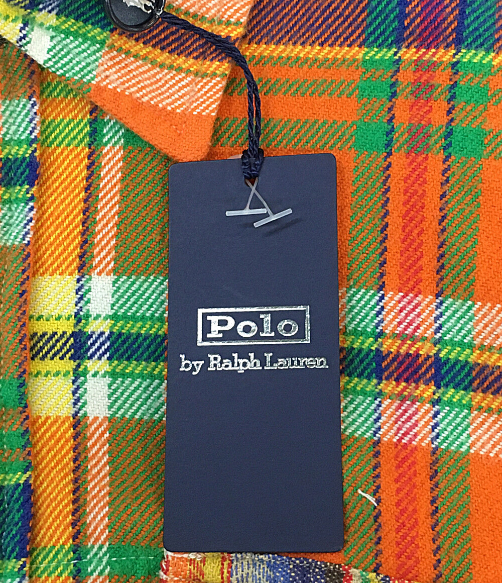 美品 RALPH LAUREN 長袖シャツ パッチワーク マルチ チンスト ネイティブ メンズ SIZE L ラルフローレン