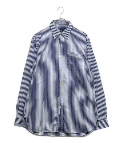 美品 RALPH LAUREN 長袖シャツ ストライプ ボタンダウン メンズ SIZE M ラルフローレン