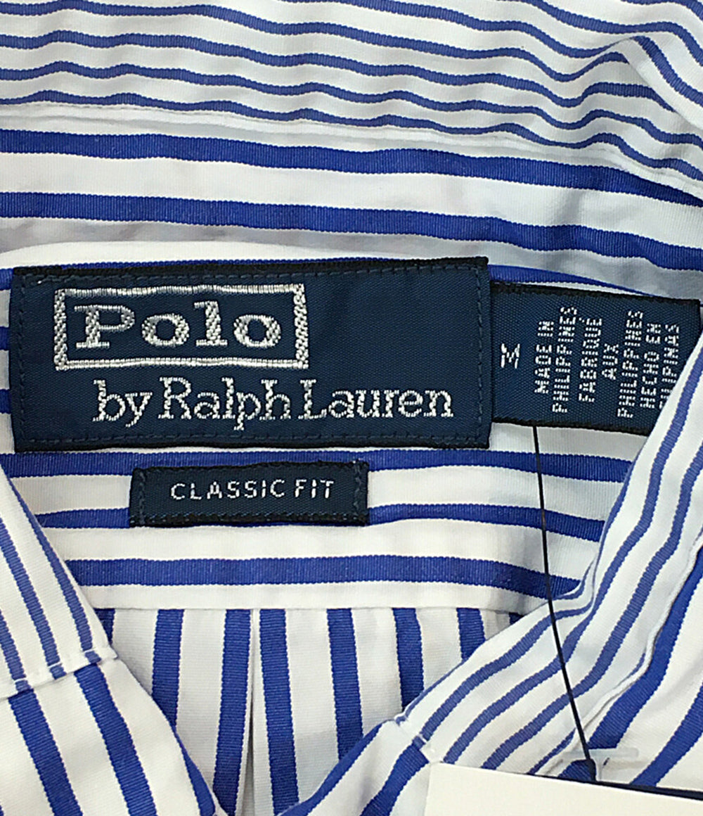 美品 RALPH LAUREN 長袖シャツ ストライプ ボタンダウン メンズ SIZE M ラルフローレン
