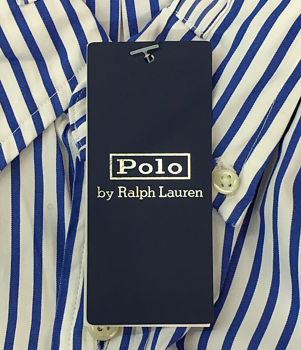 美品 RALPH LAUREN 長袖シャツ ストライプ ボタンダウン メンズ SIZE M ラルフローレン