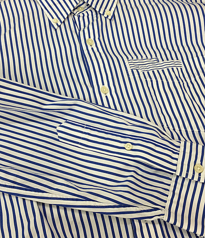 美品 RALPH LAUREN 長袖シャツ ストライプ ボタンダウン メンズ SIZE M ラルフローレン