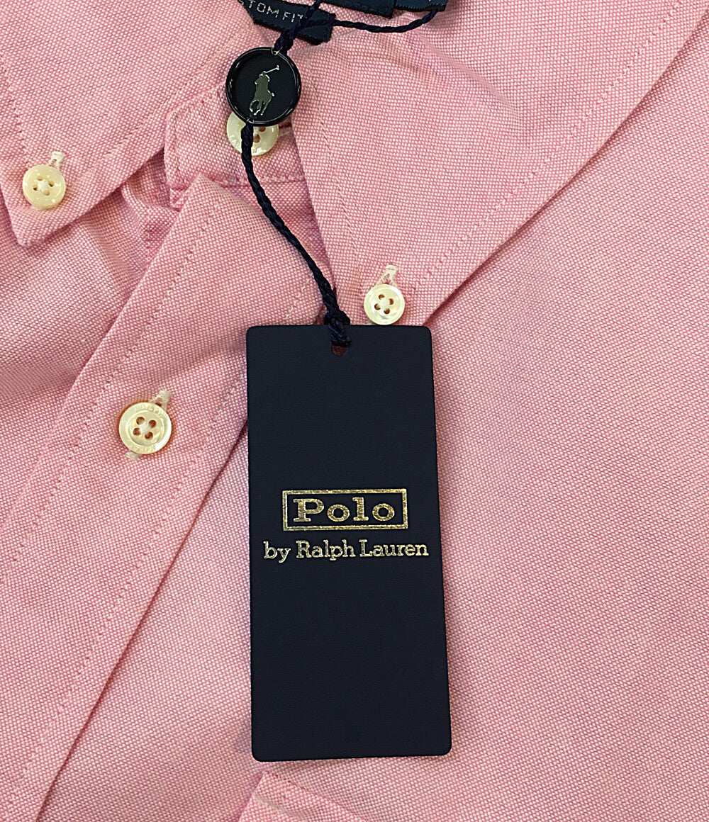 美品 POLO RALPH LAUREN 長袖シャツ BD オックスフォード ピンク ワンポケ 袖ポニー メンズ SIZE L ポロ・ラルフローレン