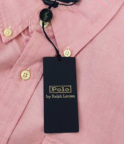 美品 POLO RALPH LAUREN 長袖シャツ BD オックスフォード ピンク ワンポケ 袖ポニー メンズ SIZE L ポロ・ラルフローレン