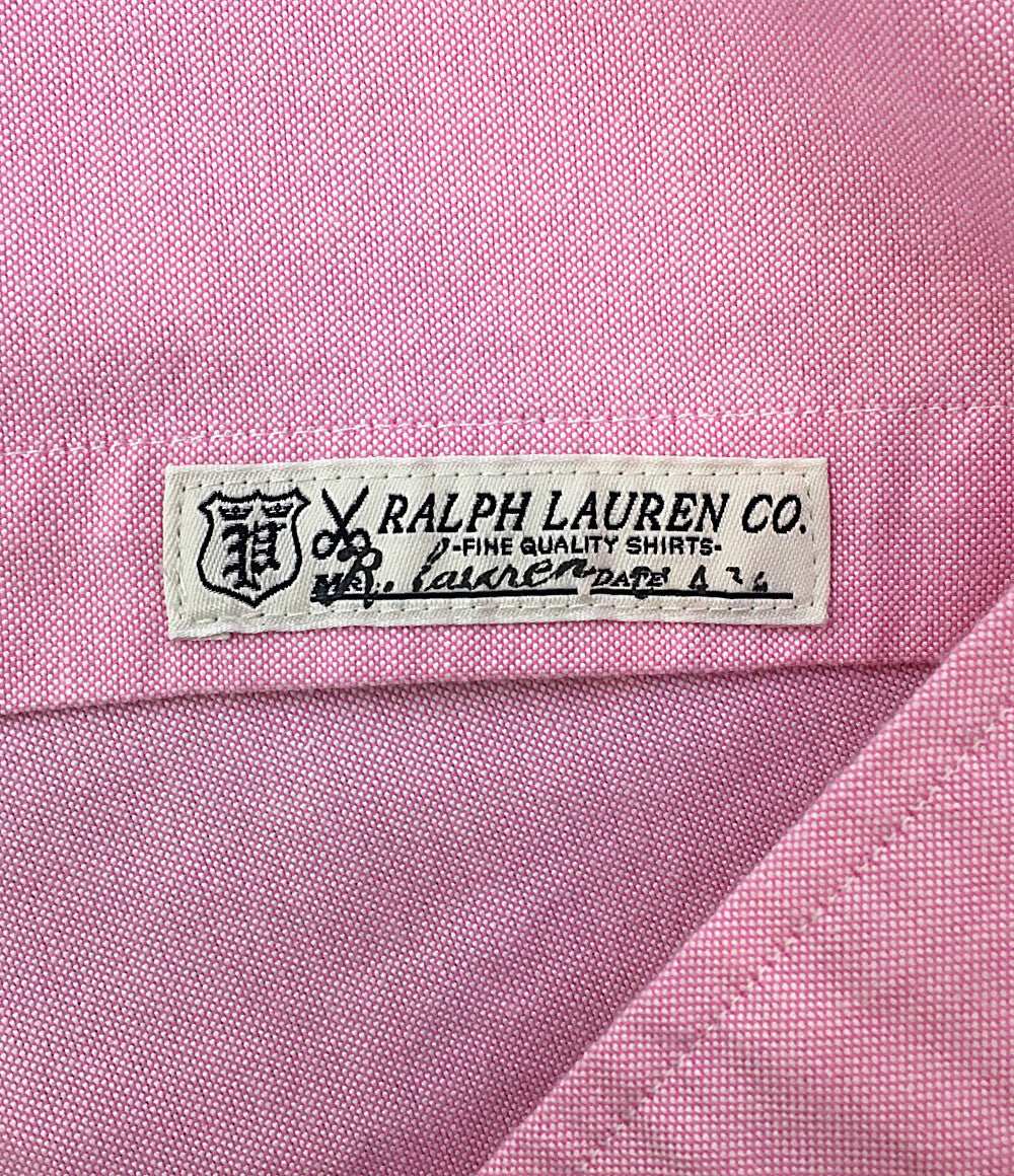 美品 POLO RALPH LAUREN 長袖シャツ BD オックスフォード ピンク ワンポケ 袖ポニー メンズ SIZE L ポロ・ラルフローレン