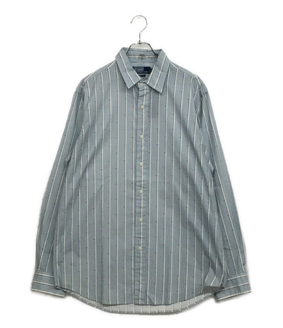 POLO RALPH LAUREN 長袖シャツ ワーク ネコ目ボタン ストライプ CLASSIC FIT メンズ SIZE L ポロ・ラルフローレン