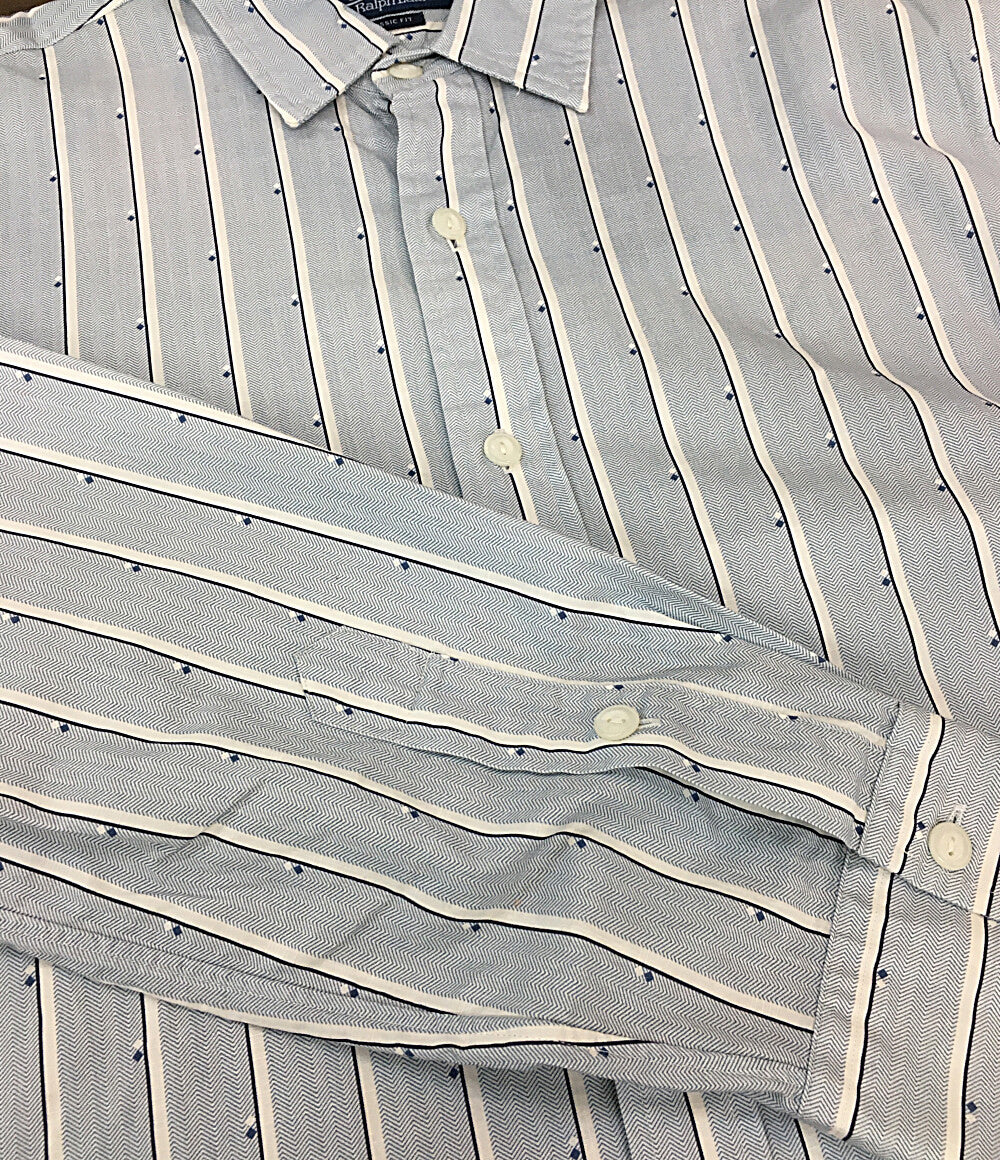 POLO RALPH LAUREN 長袖シャツ ワーク ネコ目ボタン ストライプ CLASSIC FIT メンズ SIZE L ポロ・ラルフローレン