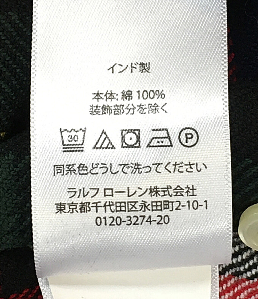 RALPH LAUREN 長袖シャツ ボタンダウン ヘビーネル RED メンズ SIZE L ラルフローレン