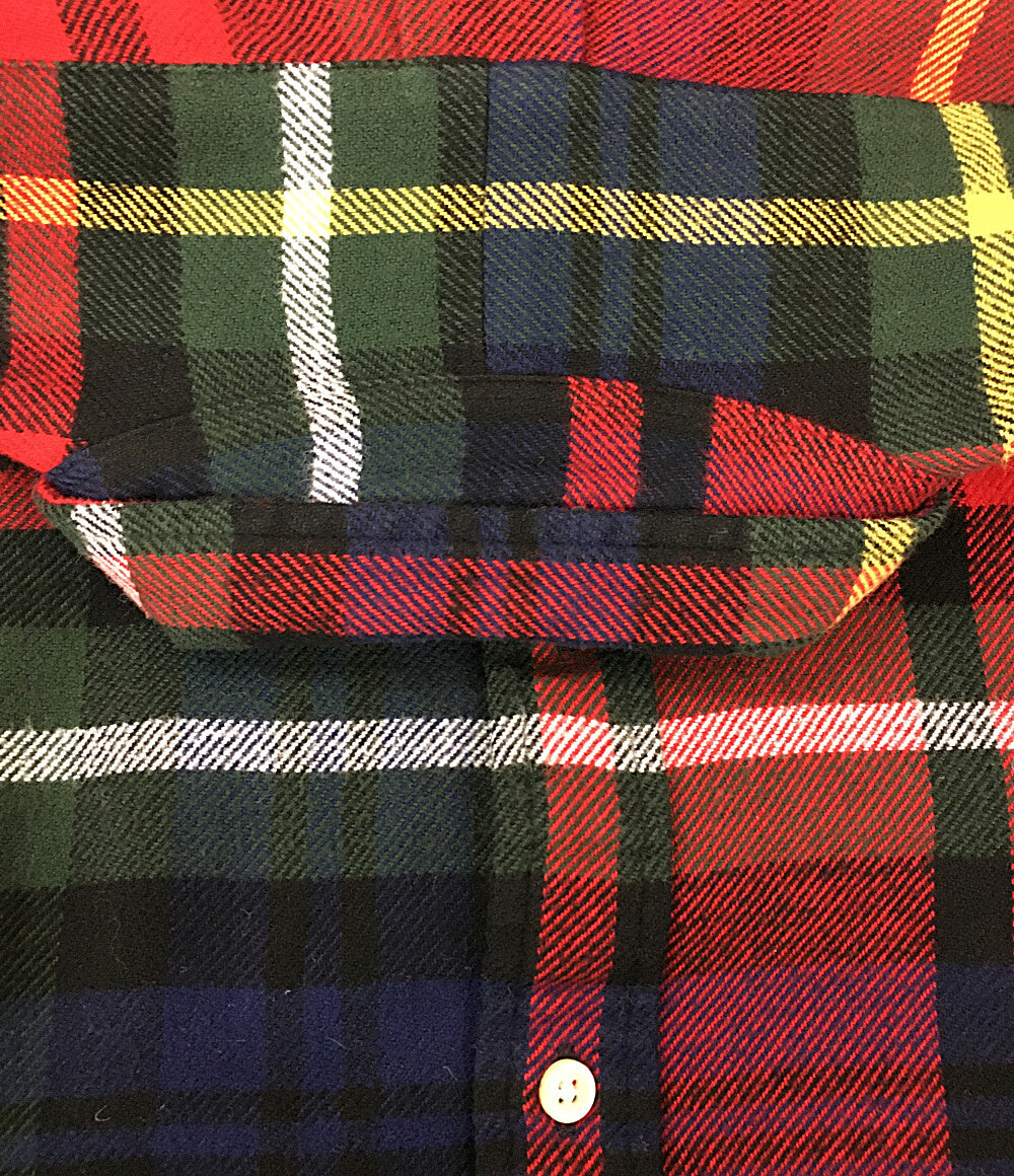 RALPH LAUREN 長袖シャツ ボタンダウン ヘビーネル RED メンズ SIZE L ラルフローレン
