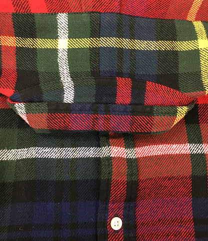 RALPH LAUREN 長袖シャツ ボタンダウン ヘビーネル RED メンズ SIZE L ラルフローレン