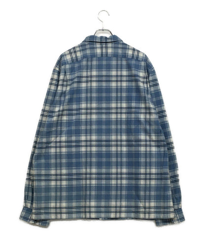 美品 RALPH LAUREN 長袖シャツ チェック オープンカラー CLASSIC FIT INDIGO メンズ SIZE XL ラルフローレン