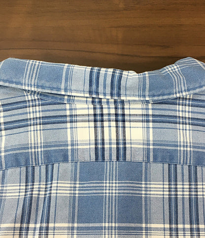 美品 RALPH LAUREN 長袖シャツ チェック オープンカラー CLASSIC FIT INDIGO メンズ SIZE XL ラルフローレン