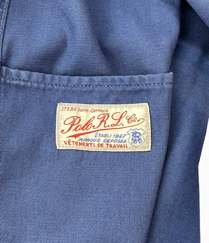 美品 RALPH LAUREN ジャケット ワーク ユーロワークデザイン USED加工 ネイビー メンズ SIZE L ラルフローレン