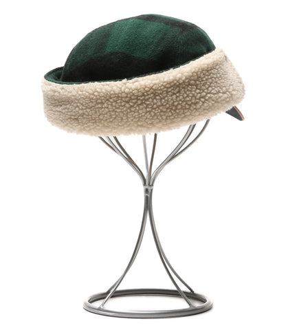 POLO COUNTRY ポロカントリ― イヤーフラップキャップ バッファローチェック ウールブレンド レザー メンズ