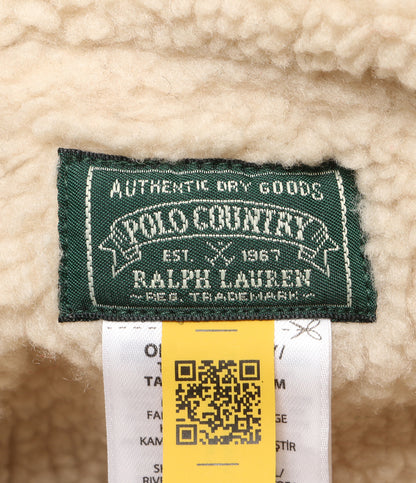 POLO COUNTRY ポロカントリ― イヤーフラップキャップ バッファローチェック ウールブレンド レザー メンズ