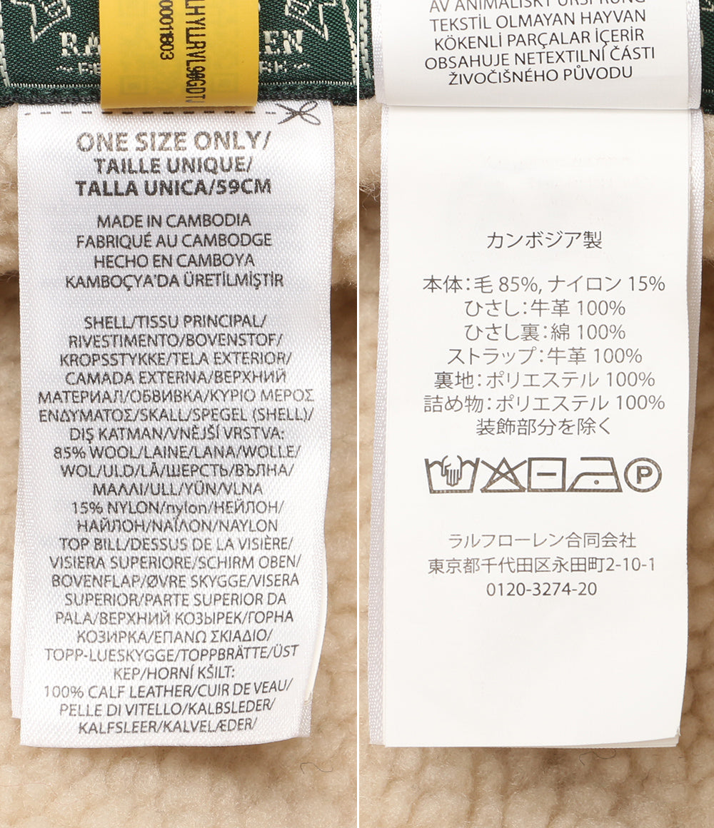 POLO COUNTRY ポロカントリ― イヤーフラップキャップ バッファローチェック ウールブレンド レザー メンズ