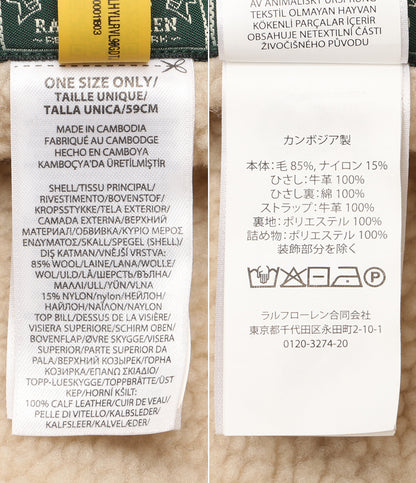 POLO COUNTRY ポロカントリ― イヤーフラップキャップ バッファローチェック ウールブレンド レザー メンズ