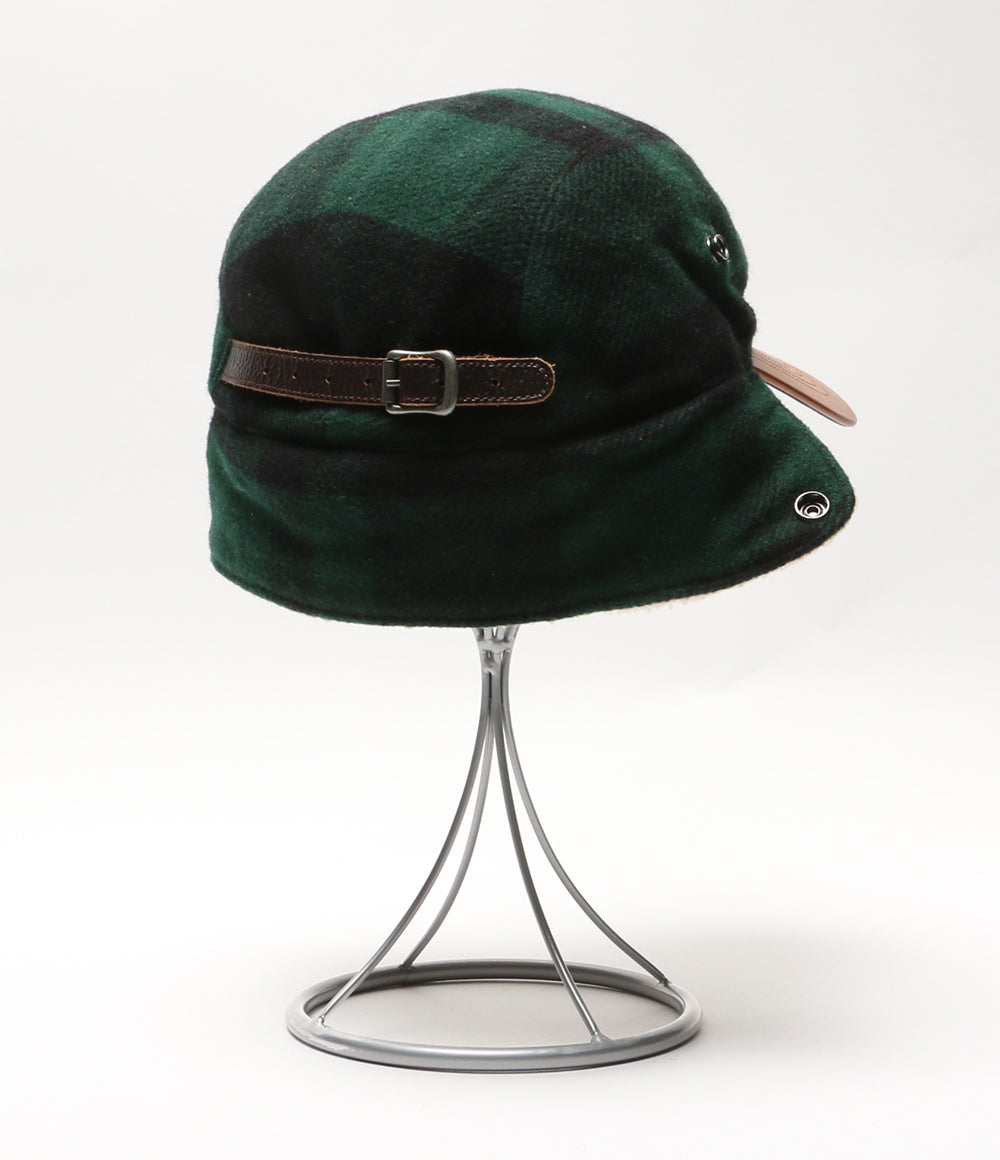 POLO COUNTRY ポロカントリ― イヤーフラップキャップ バッファローチェック ウールブレンド レザー メンズ