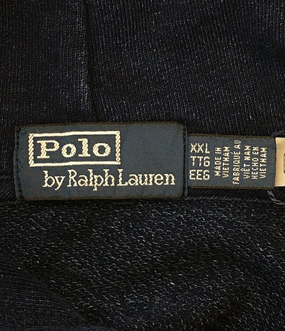 美品 POLO RALPH LAUREN パーカー インディゴ フレンチテリー パッチワークフーディ メンズ SIZE XXL ポロ・ラルフローレン