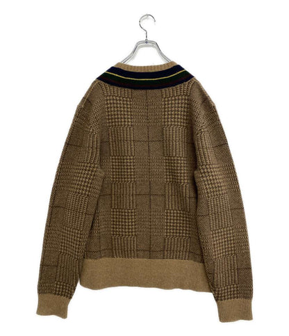 RALPH LAUREN ニット カシミア混 Vネック チルデン ブラウン 柄 メンズ SIZE L ラルフローレン