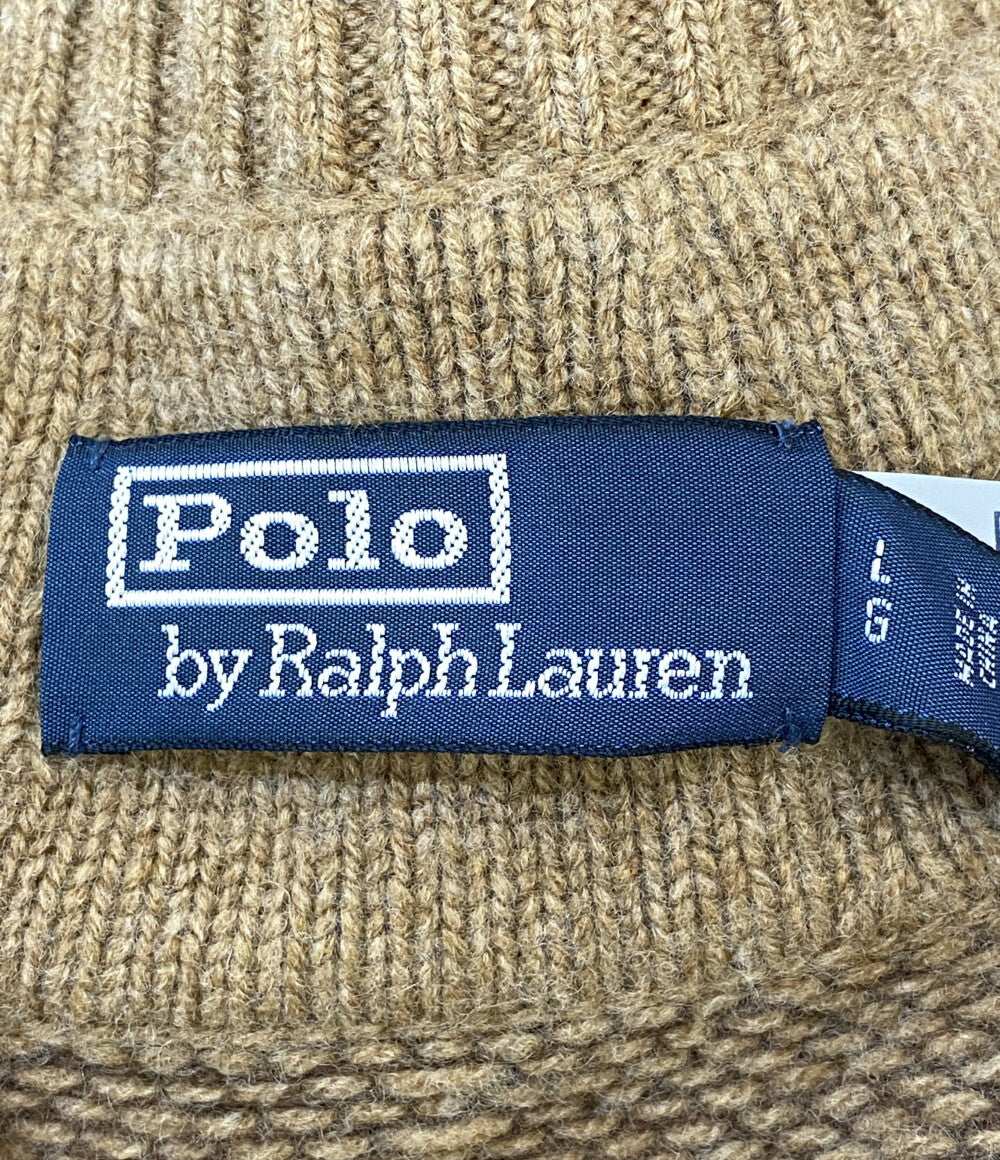 RALPH LAUREN ニット カシミア混 Vネック チルデン ブラウン 柄 メンズ SIZE L ラルフローレン