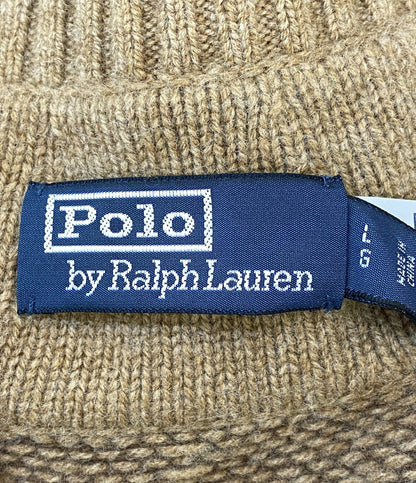 RALPH LAUREN ニット カシミア混 Vネック チルデン ブラウン 柄 メンズ SIZE L ラルフローレン