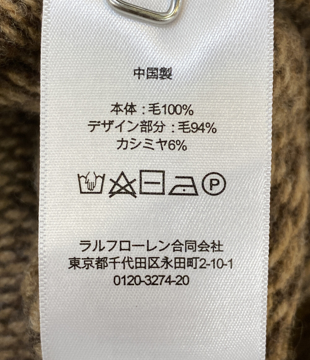 RALPH LAUREN ニット カシミア混 Vネック チルデン ブラウン 柄 メンズ