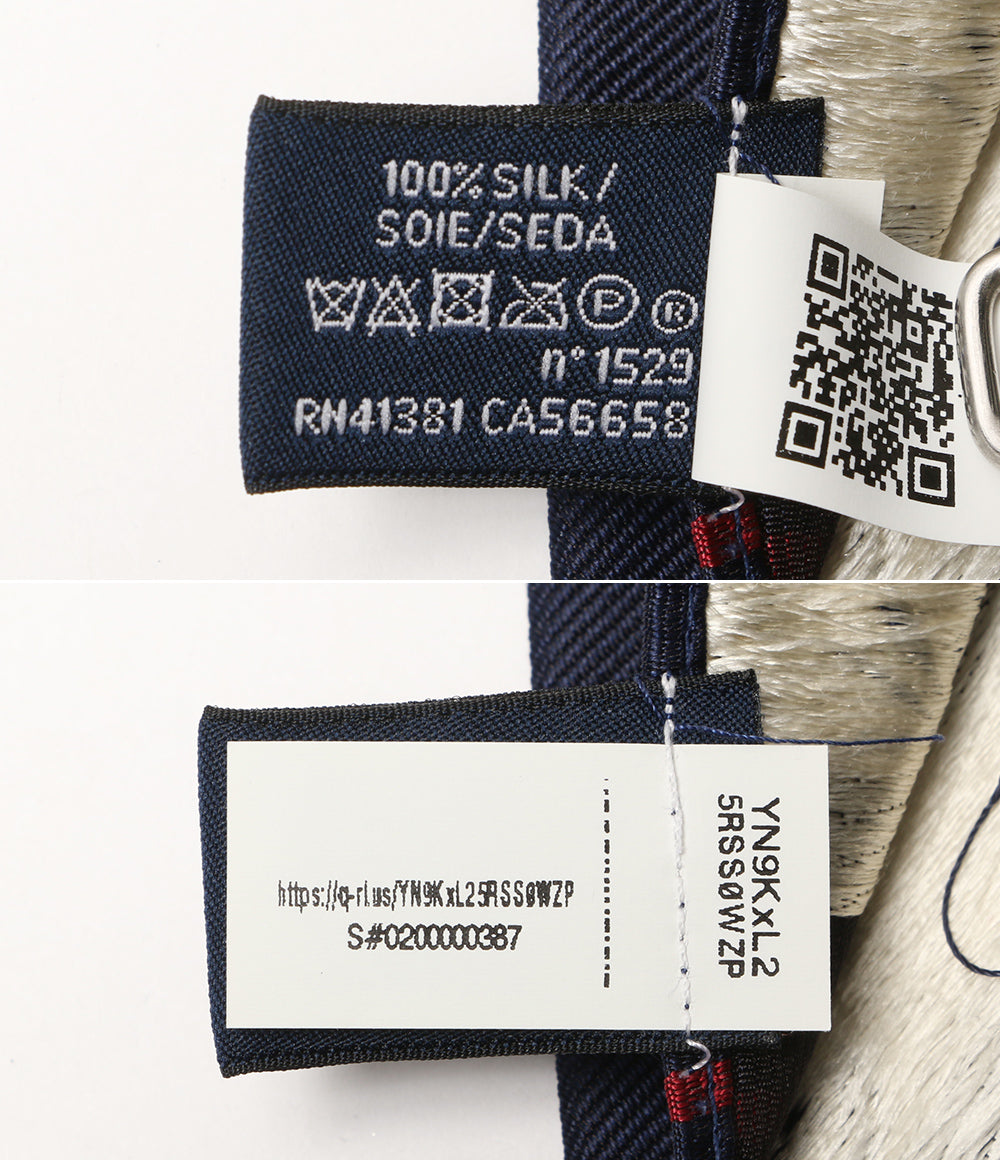 美品 POLO RALPH LAUREN ネクタイ ストライプド シルク レップ クラブ ネイビー メンズ ポロ・ラルフローレン