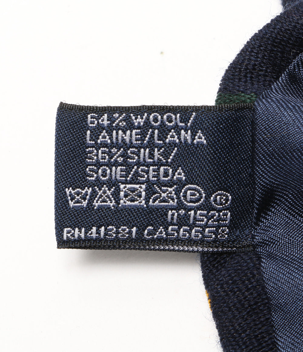 美品 POLO RALPH LAUREN ネクタイ ストライプ ウール&シルク ネイビー メンズ ポロ・ラルフローレン