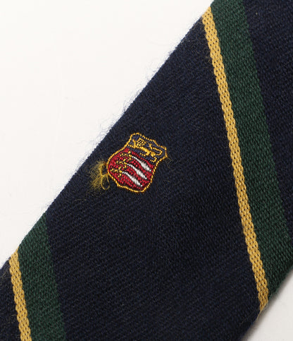 美品 POLO RALPH LAUREN ネクタイ ストライプ ウール&シルク ネイビー メンズ ポロ・ラルフローレン