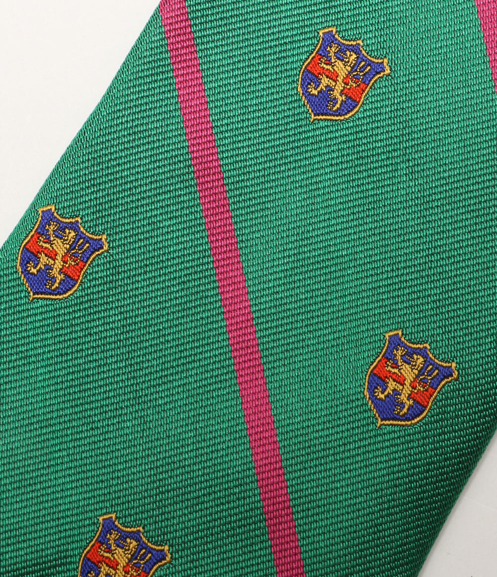 美品 POLO RALPH LAUREN ネクタイ ストライプド シルク レップ クラブ ライトグリーン メンズ ポロ・ラルフローレン